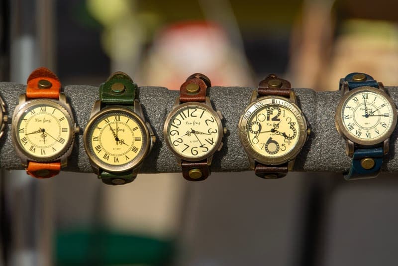 An assortment of nylon and leather watch straps